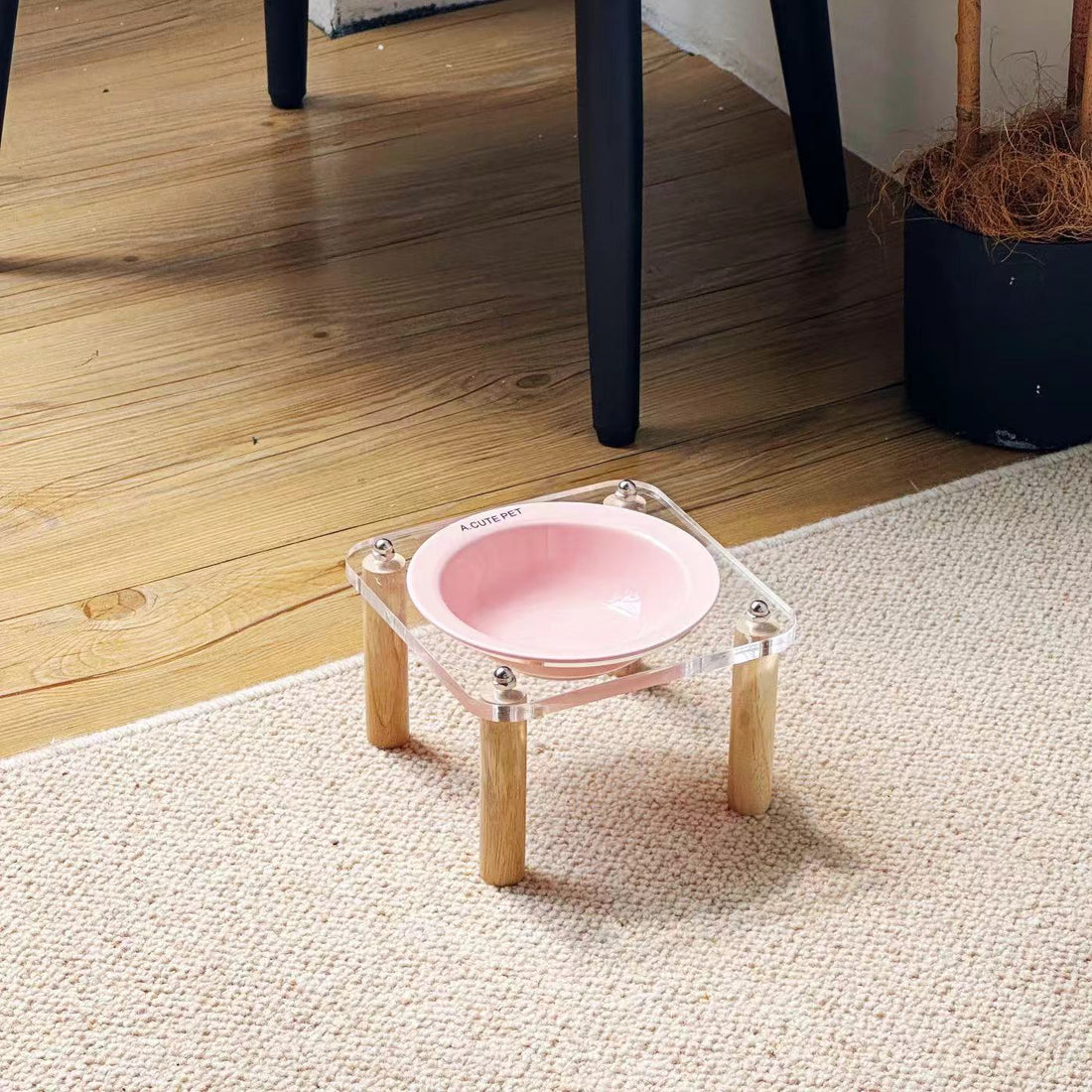 Anti Tumble Elevated Ceramic Pet Double Feeding Bowl