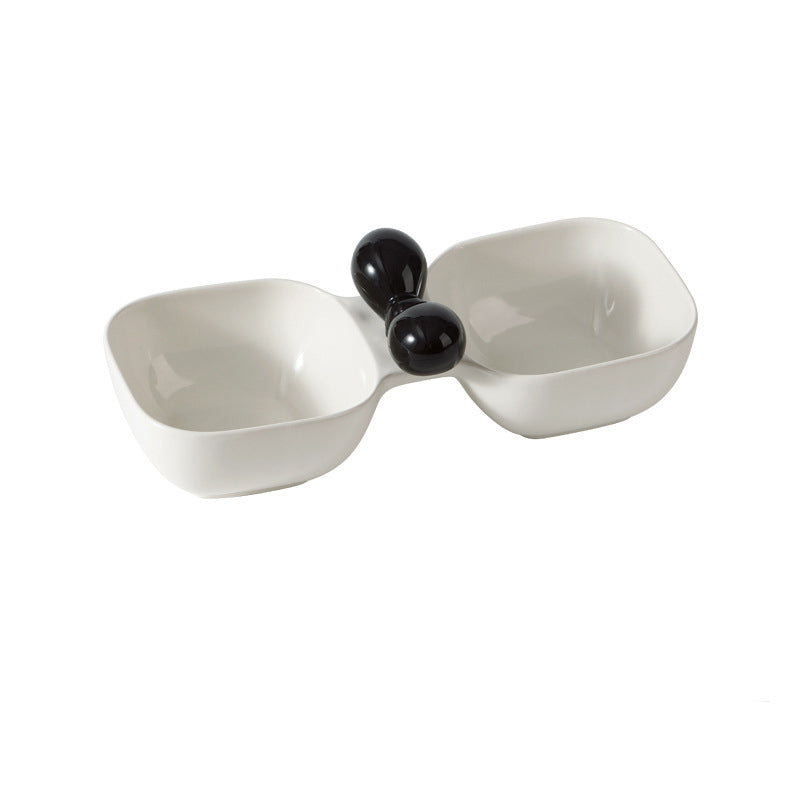 Ceramic Pet Food Water Bowl Set Feeding Dish Set