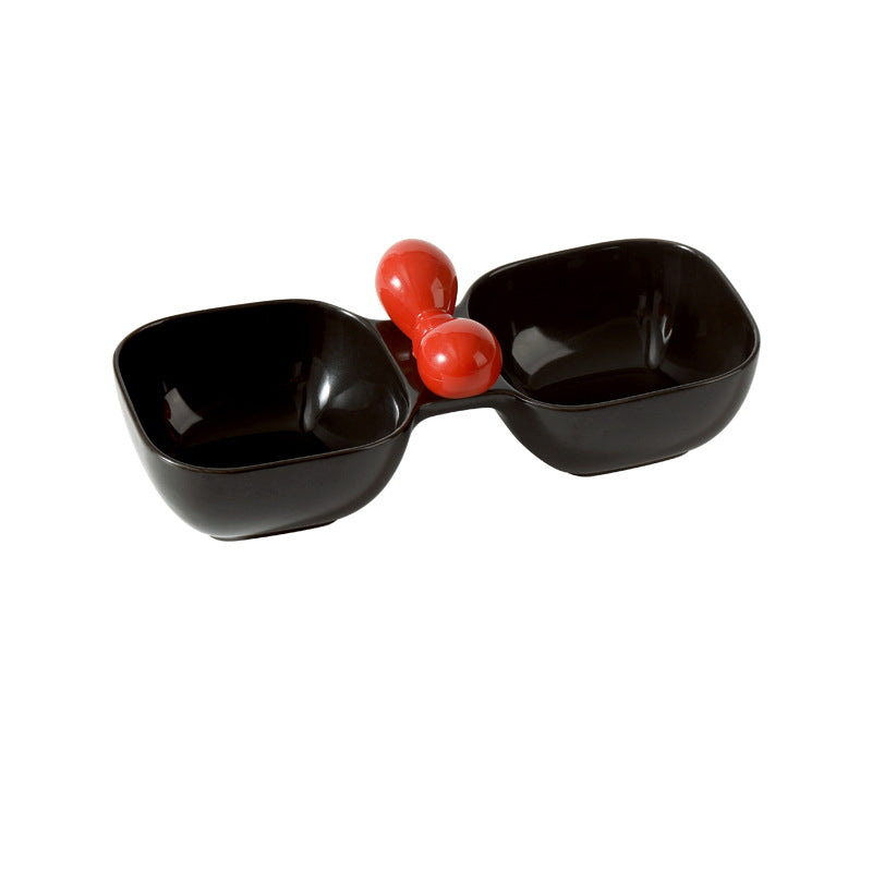 Ceramic Pet Food Water Bowl Set Feeding Dish Set