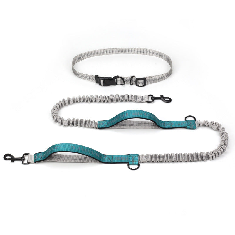 Reflective Telescopic Double Pet Leash Running Lead Rope