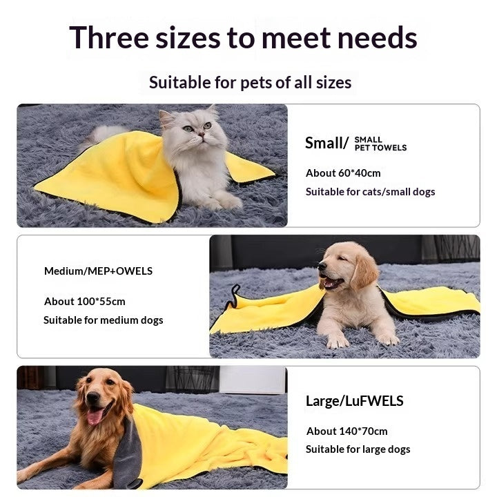 Premium Pet Bath Towel Super Absorbent Quick Drying Towel