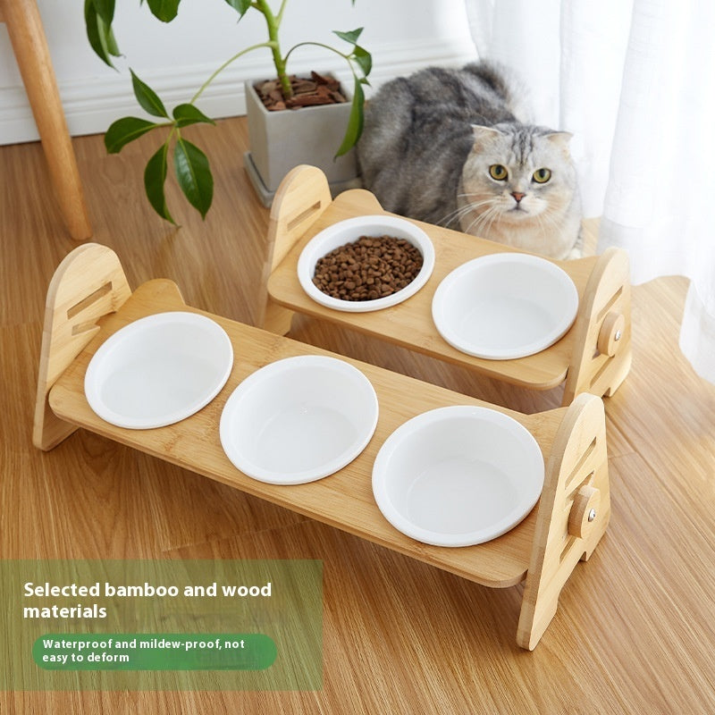 Pet Angled Neck Protection Drinking Bowl Feeding Dish