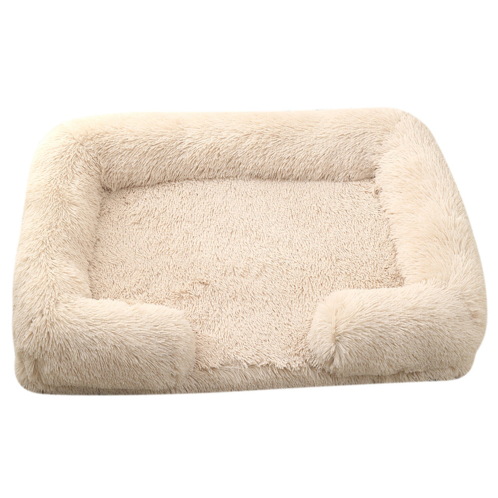 Plush Round Pet Bed Winter Warm Sleeping Cushion