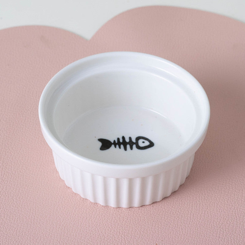 Ceramic Pet Double Bowl Elevated Water Feeding Bowl