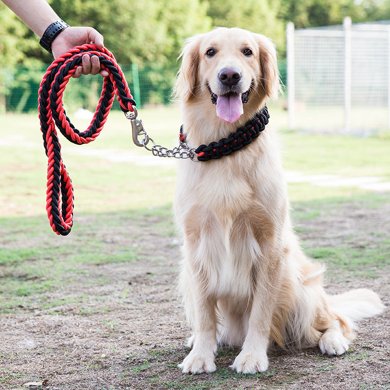 Heavy Duty Nylon Braided Pet Collar And Training Leash