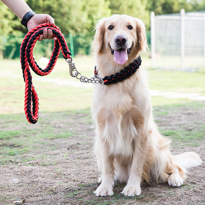 Heavy Duty Nylon Braided Pet Collar And Training Leash