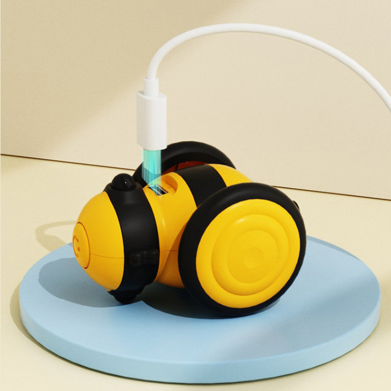 Electric Interactive Pet Toy Moving Bee Feather Teaser