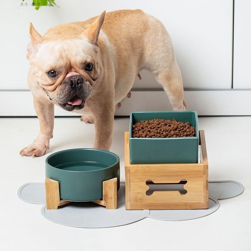 Large Capacity High Stand Ceramic Pet Feeding Bowl