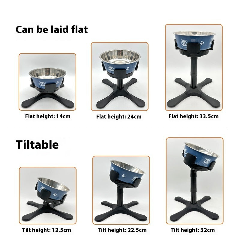 Pet Adjustable Height Anti Tumble Bowl Stand Feeder