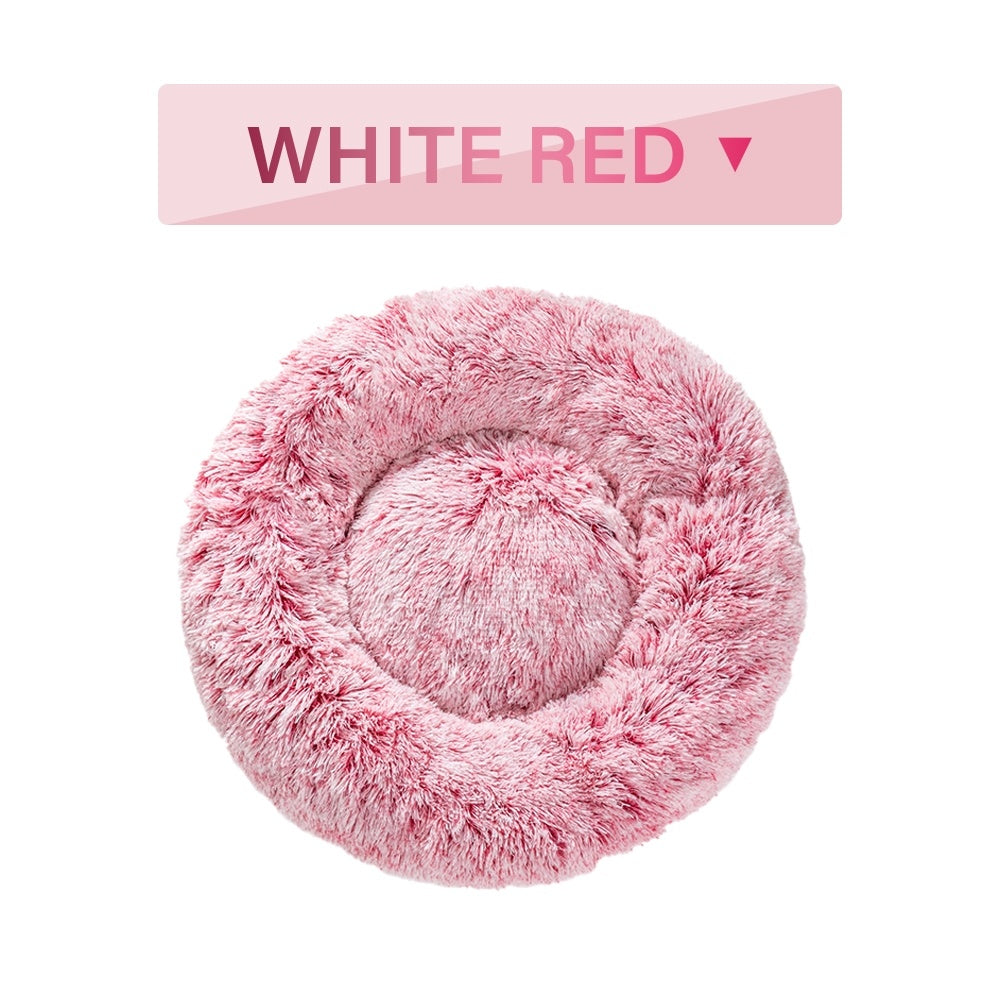 Fluffy Donut Plush Pet Bed Washable Calming Mat