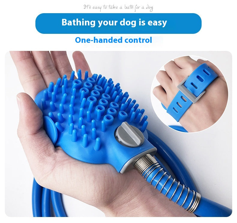 Silicone Pet Bath Gloves With Massage Shower Brush
