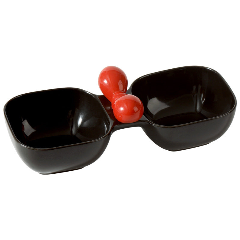 Ceramic Pet Food Water Bowl Set Feeding Dish Set
