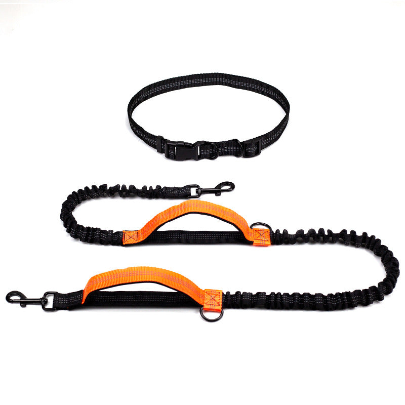 Reflective Telescopic Double Pet Leash Running Lead Rope