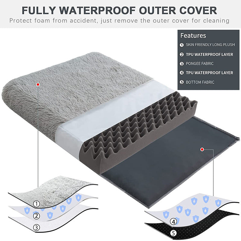 Plush Square Pet Bed Memory Foam Deep Sleep Sofa Bed