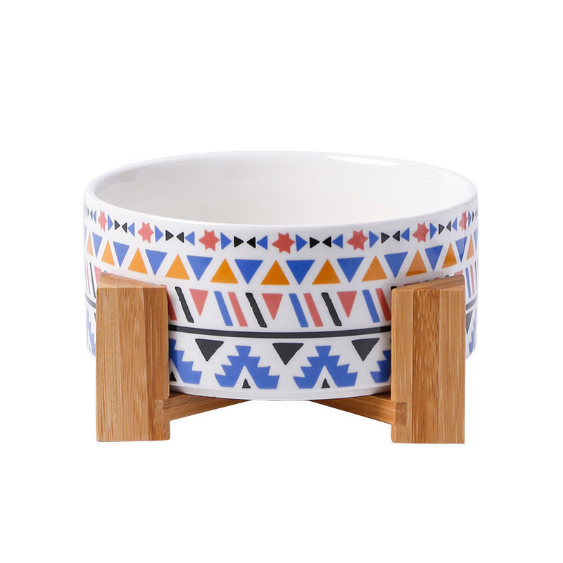 Large Capacity High Stand Ceramic Pet Feeding Bowl