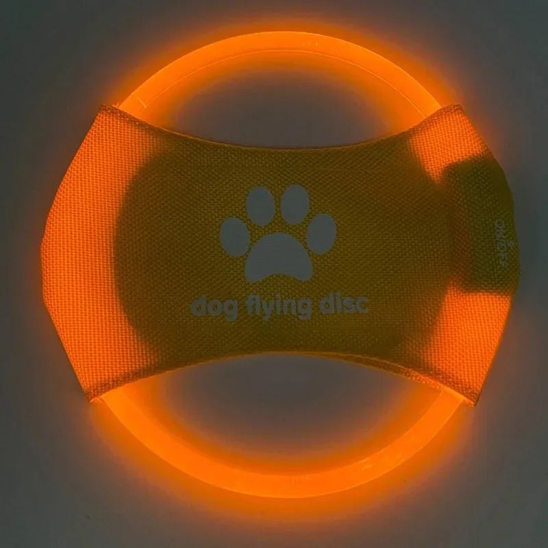 LED Glowing Pet Flying Disc Training Interactive Toy