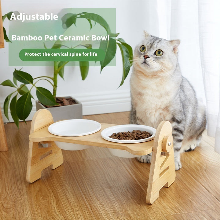Pet Angled Neck Protection Drinking Bowl Feeding Dish