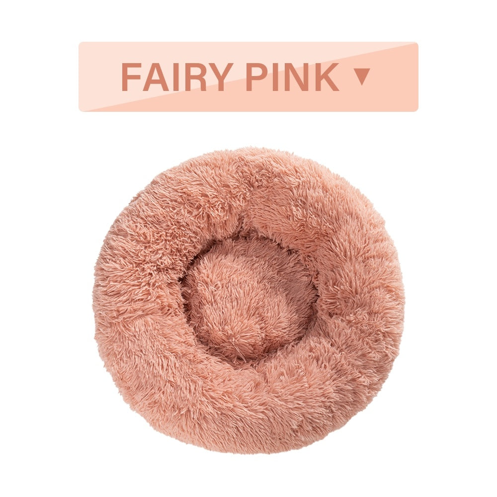 Fluffy Donut Plush Pet Bed Washable Calming Mat