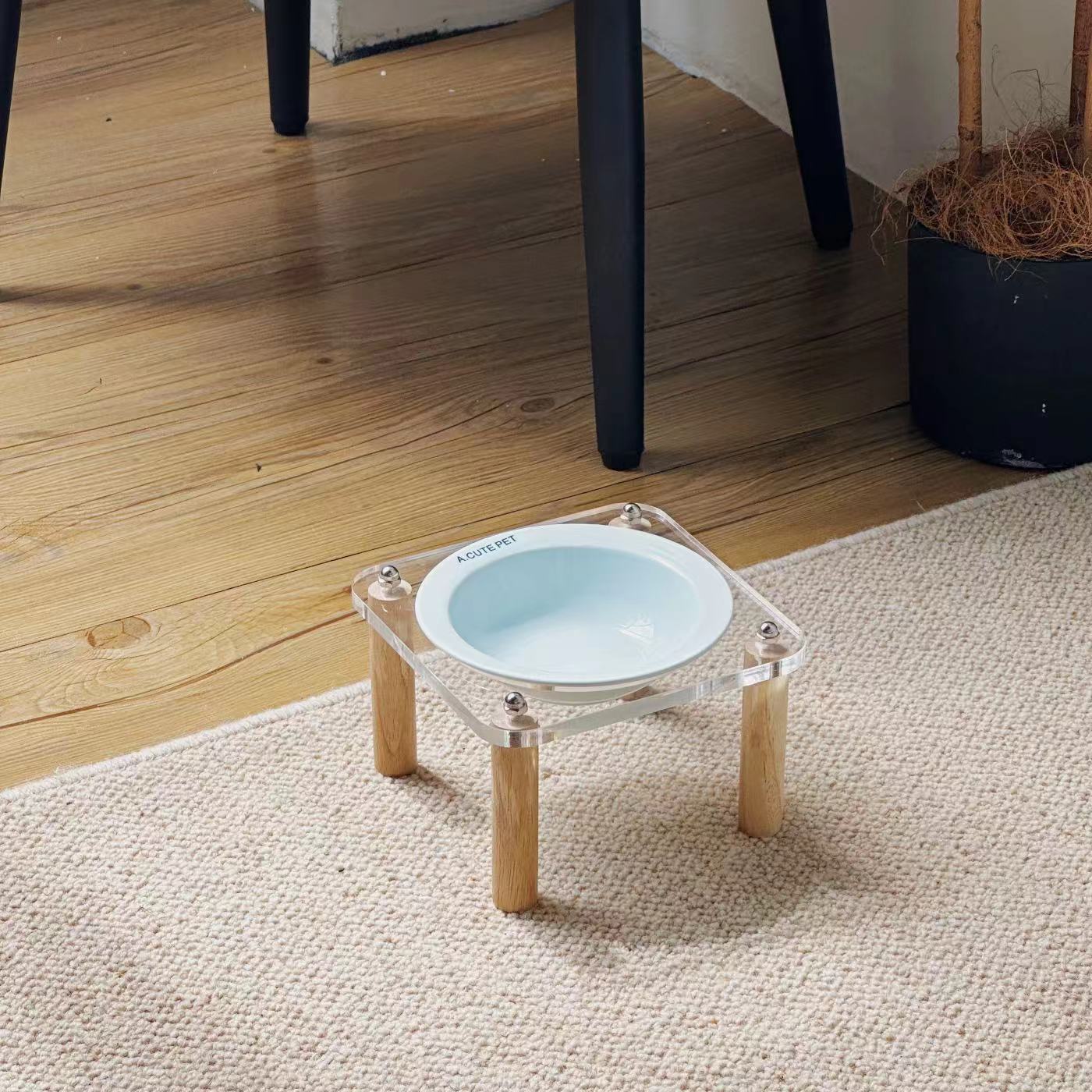 Anti Tumble Elevated Ceramic Pet Double Feeding Bowl