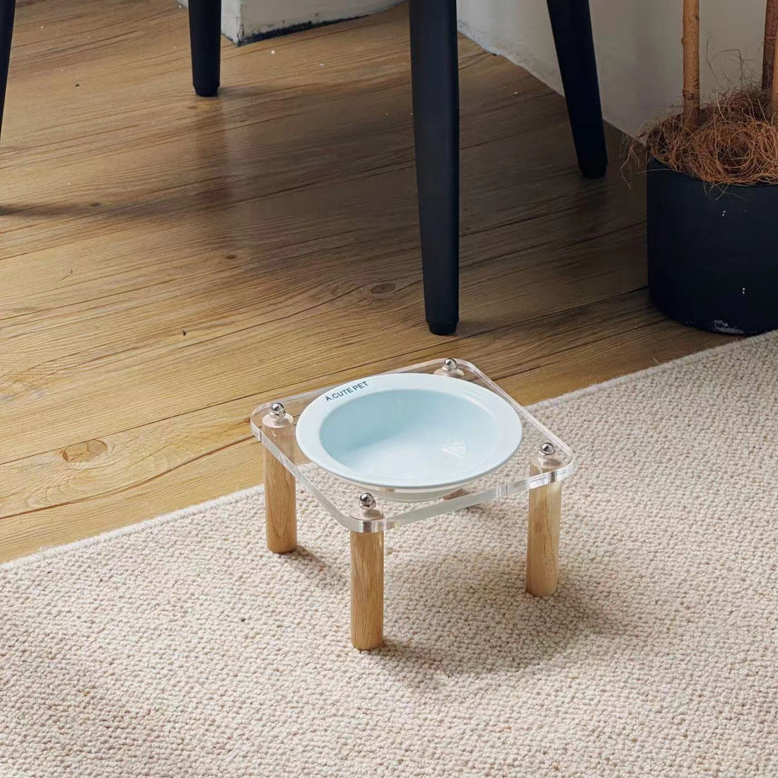 Anti Tumble Elevated Ceramic Pet Double Feeding Bowl