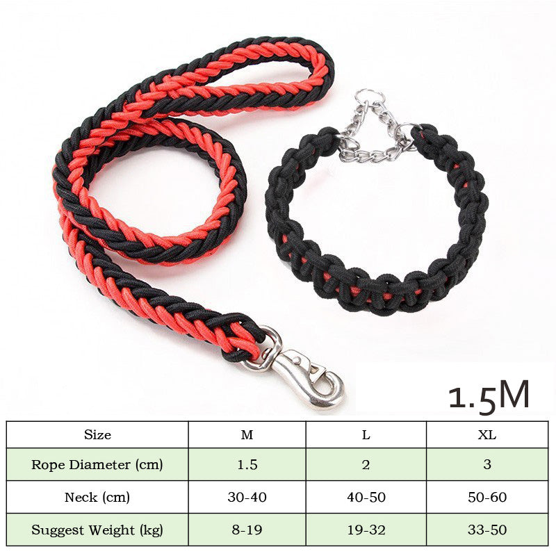 Heavy Duty Nylon Braided Pet Collar And Training Leash