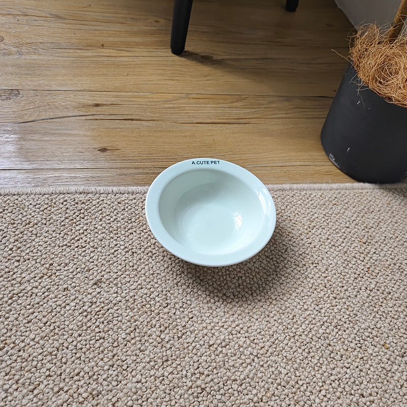 Anti Tumble Elevated Ceramic Pet Double Feeding Bowl