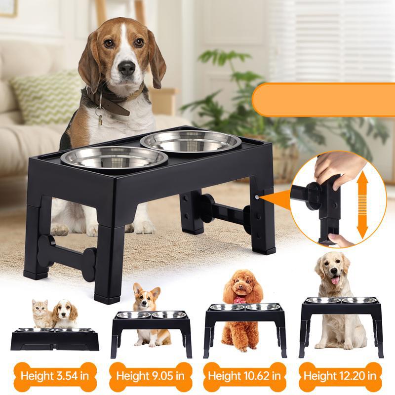 Pet Adjustable Feeding Bowl Neck Protection Anti Spill Bowl