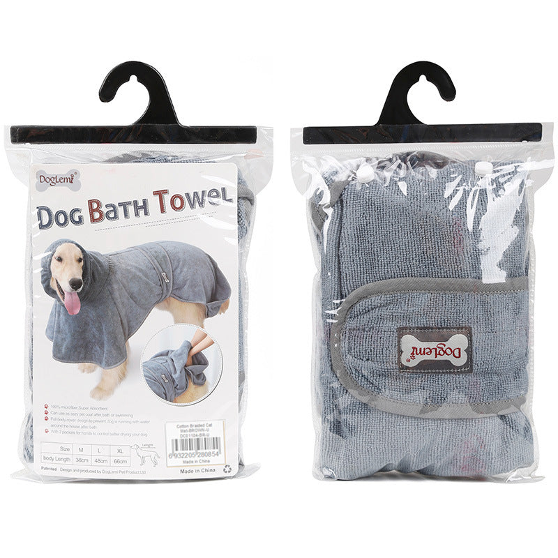 Cotton Pet Bathrobe Highly Absorbent Drying Towel
