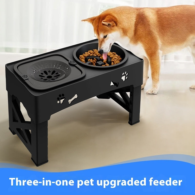 Pet Stainless Steel Double Bowl Feeder Adjustable Bowl