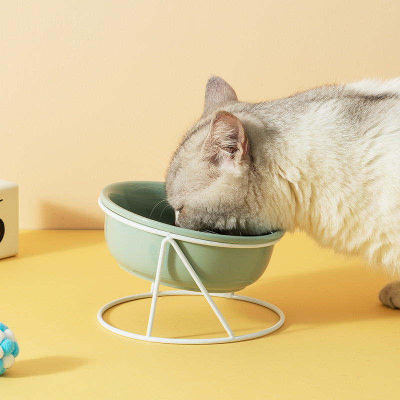 Ceramic Pet Double Feeding Water Bowl Set