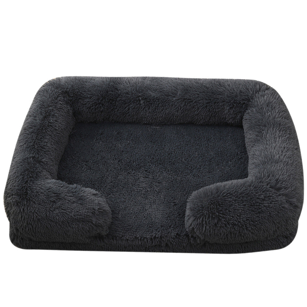 Plush Round Pet Bed Winter Warm Sleeping Cushion