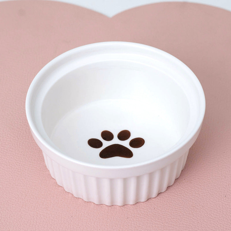 Ceramic Pet Double Bowl Elevated Water Feeding Bowl