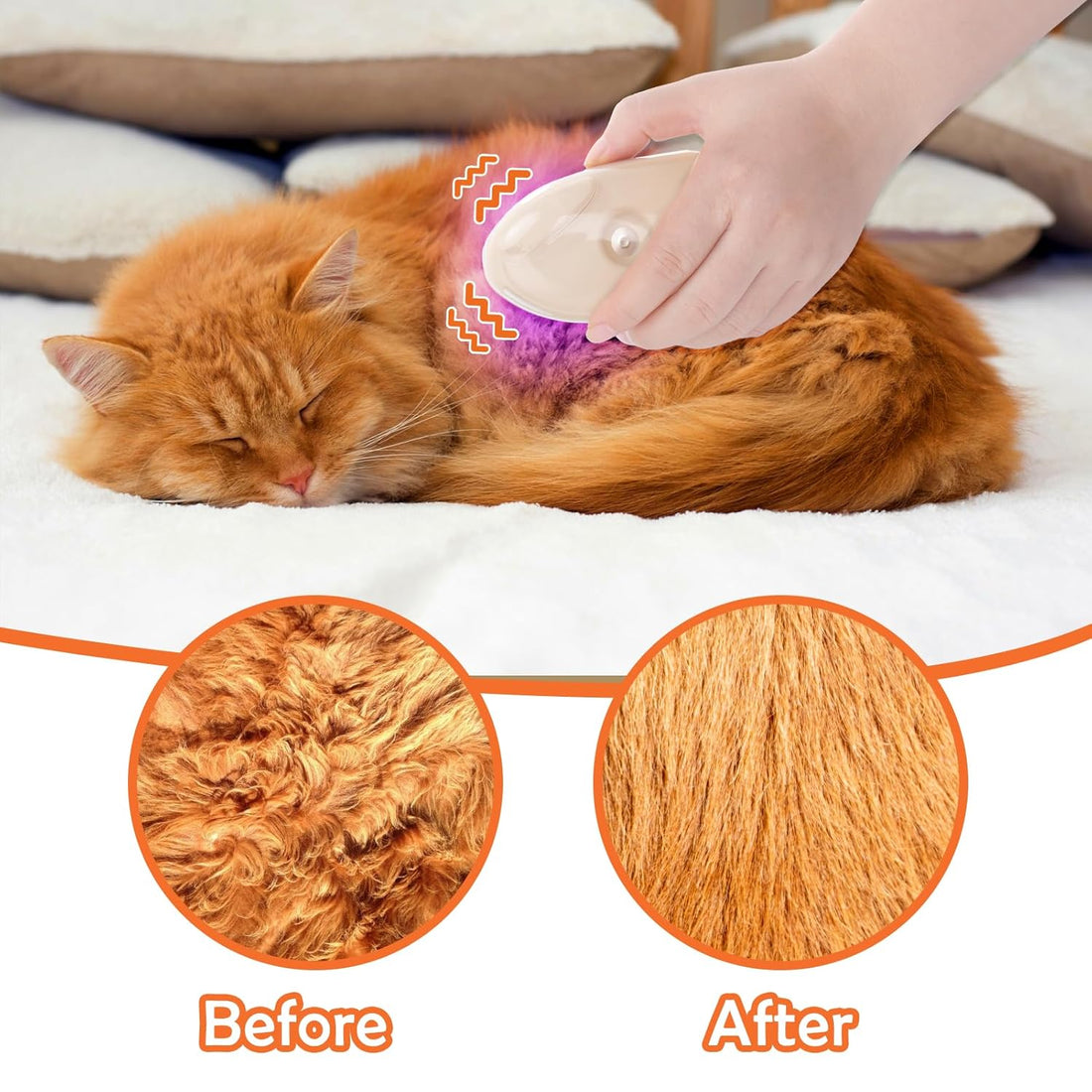 4 In 1 Steam Pet Grooming Brush Hair Removal Massage Tool