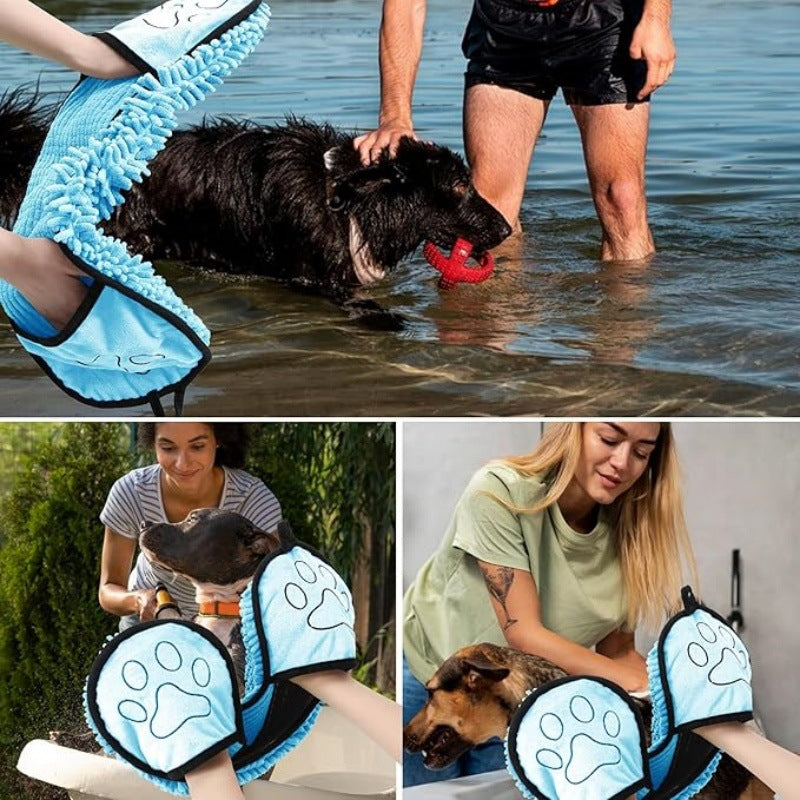 Highly Absorbent Pet Bath Towel Quick Drying Cloth