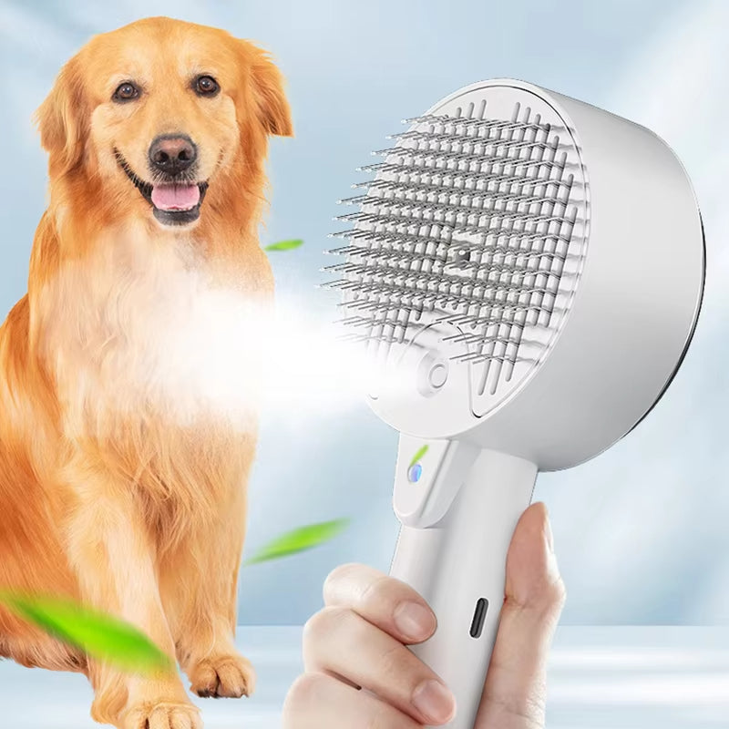 3 In 1 Electric Steam Pet Grooming Massage Brush Tool