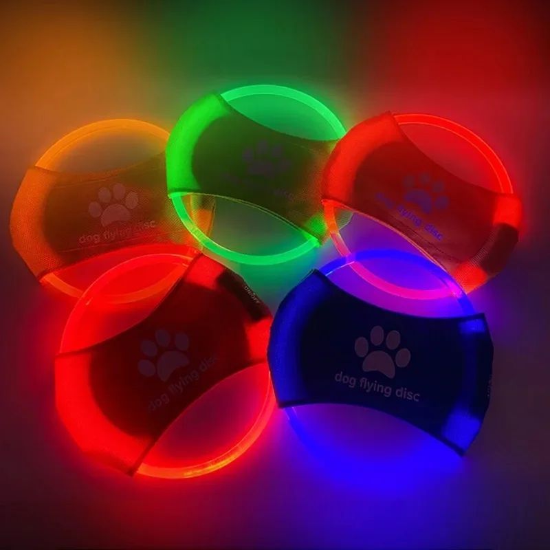 LED Glowing Pet Flying Disc Training Interactive Toy