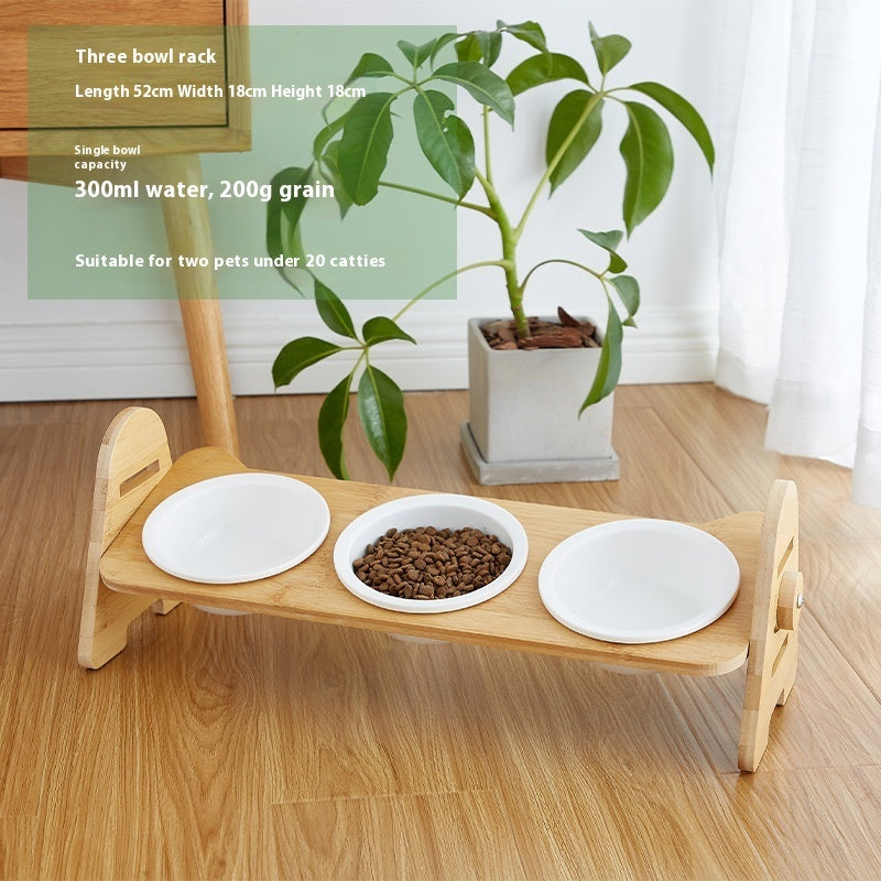 Pet Angled Neck Protection Drinking Bowl Feeding Dish