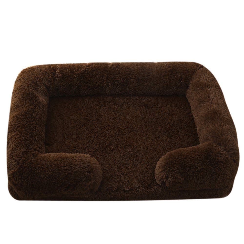 Plush Round Pet Bed Winter Warm Sleeping Cushion