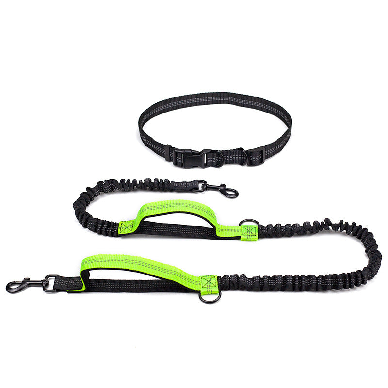 Reflective Telescopic Double Pet Leash Running Lead Rope