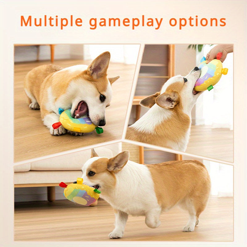 Cartoon Plush Pet Flying Disc Training Outdoor Toy