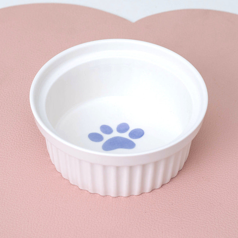 Ceramic Pet Double Bowl Elevated Water Feeding Bowl