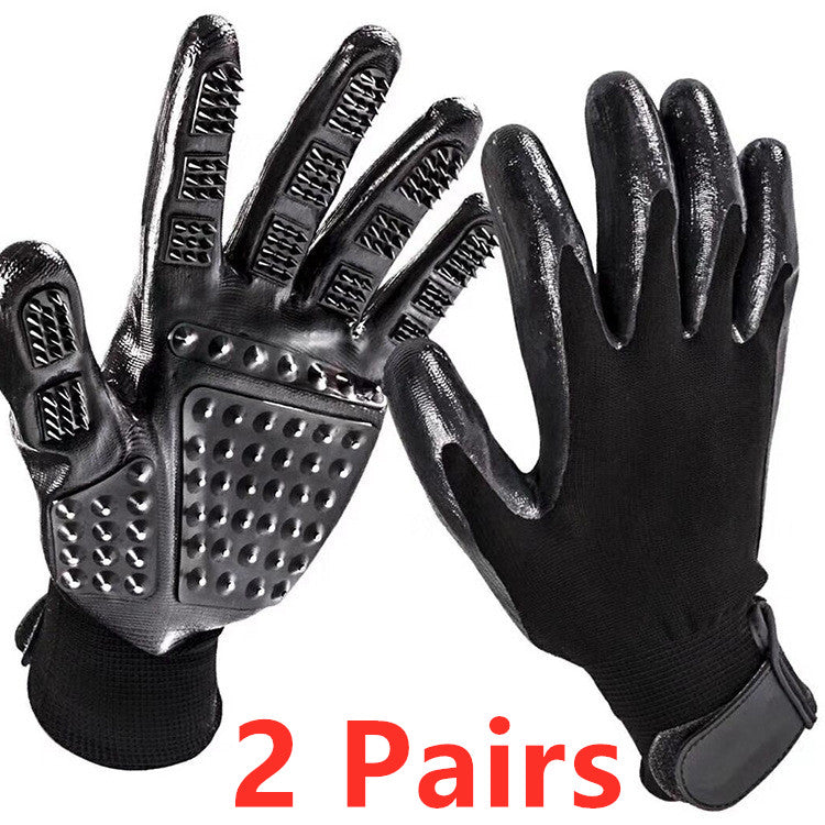 Soft Rubber Pet Grooming Glove Hair Remover Shedding Massage Brush