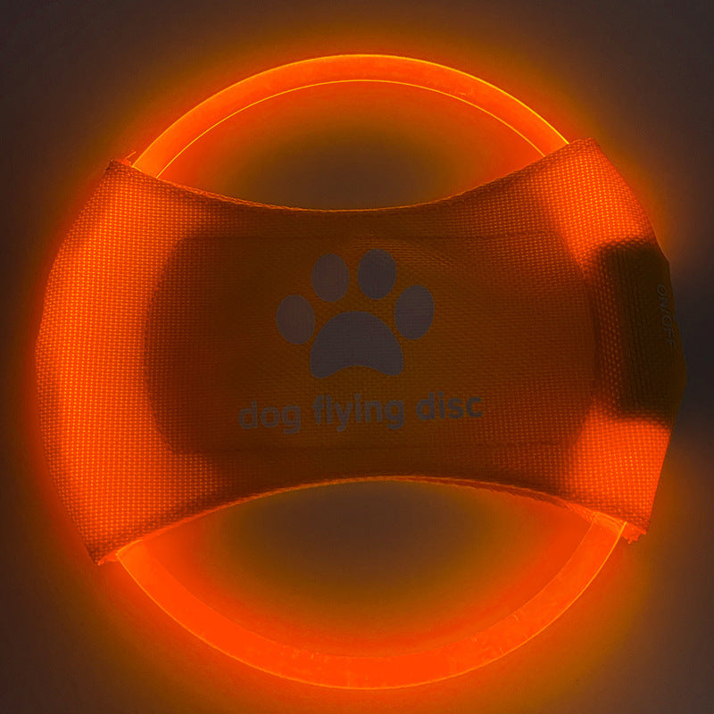 LED Glowing Pet Flying Disc Training Interactive Toy
